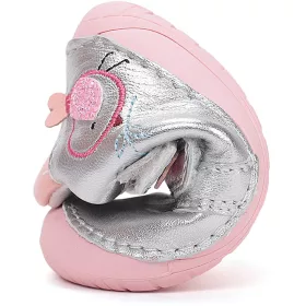 D.D.Step Barefoot Madárkás ezüst baba cipő