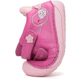 D.D.Step Barefoot Madárkás magenta baba cipő