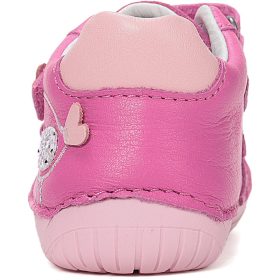 D.D.Step Barefoot Madárkás magenta baba cipő