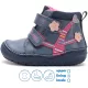 D.D.Step Virágos acélkék bélelt kislány cipő