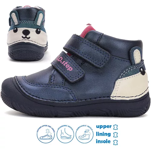 D.D.Step Nyuszis kék kislány cipő