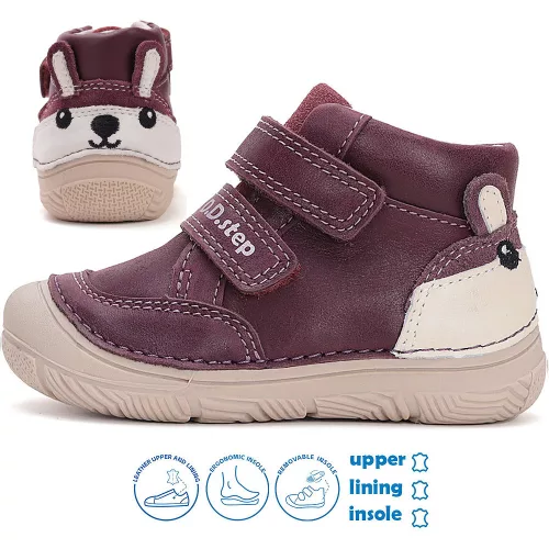 D.D.Step Nyuszis bordó baba cipő