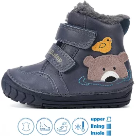 D.D.Step Macis éjkék bélelt baba cipő