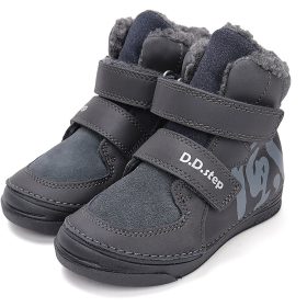 D.D.Step Mintás grafit bélelt fiú cipő