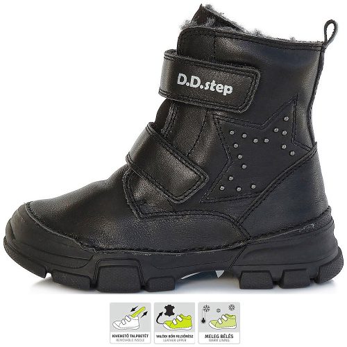D.D.Step Fekete bélelt lány cipő
