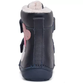 D.D.Step Barefoot Szíves éjkék bélelt kislány cipő