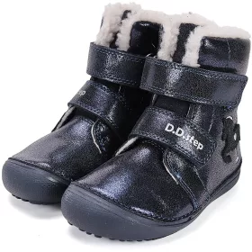 D.D.Step Barefoot Lovas éjkék bélelt kislány cipő
