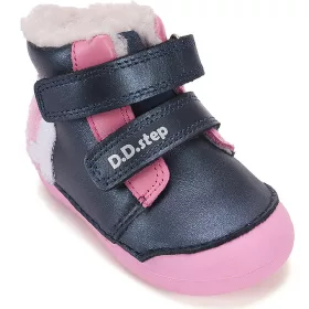 D.D.Step Macis éjkék-pink bélelt baba cipő