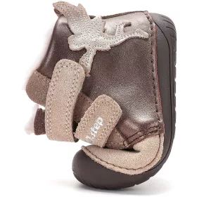 D.D.Step Barefoot Tündéres bronz-arany bélelt baba cipő