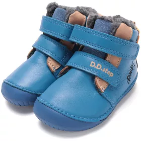 D.D.Step Barefoot Tigrises kék bélelt baba cipő
