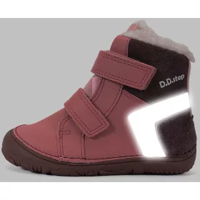 D.D.Step Barefoot Rózsaszín-bordó bélelt kislány cipő