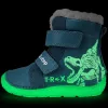 D.D.Step Barefoot T-rex kék fluoreszkáló bélelt kisfiú cipő