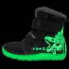 D.D.Step Barefoot T-rex antracit fluoreszkáló bélelt kisfiú cipő