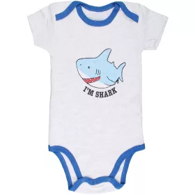 Cápás szürke baba body