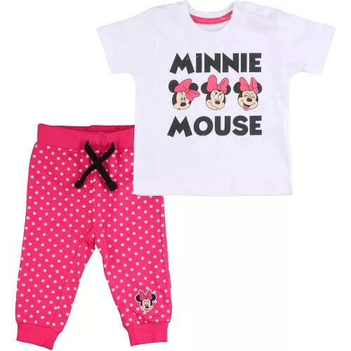 Minnie egér fehér-rózsaszín baba szett