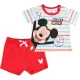 Mickey egér csíkos-piros baba szett