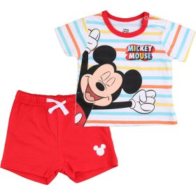 Mickey egér csíkos-piros baba szett