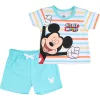 Mickey egér csíkos-türkiz baba szett