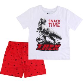 Jurassic world T-Rex fehér-piros kisfiú pizsama