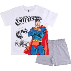 Superman fehér-szürke fiú pizsama