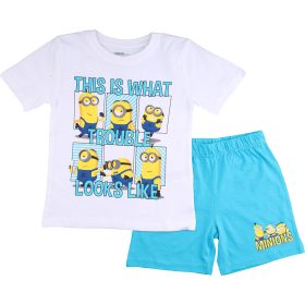 Minyonok fehér-kék kisfiú pizsama