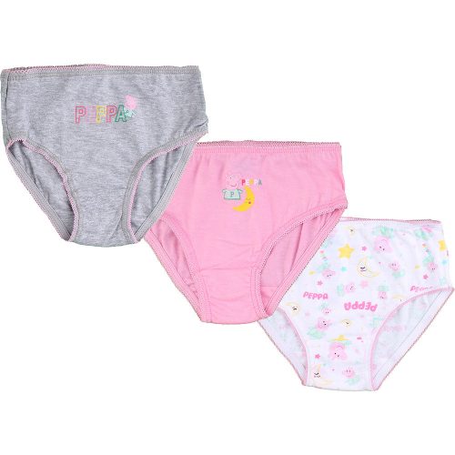 Peppa malac rózsaszín-fehér kislány 3 db-os bugyi szett