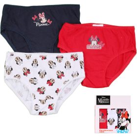 Minnie egér piros-kék kislány 3 db-os bugyi szett