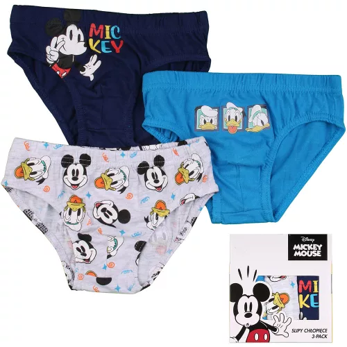 Mickey egér és Donald kacsa kék-piros kisfiú 3 db-os alsónadrág szett