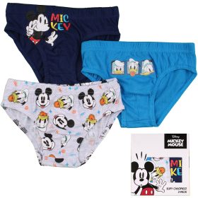   Mickey egér és Donald kacsa kék-piros kisfiú 3 db-os alsónadrág szett
