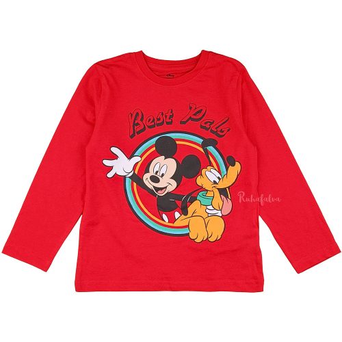 Mickey egér és Pluto piros kisfiú felső