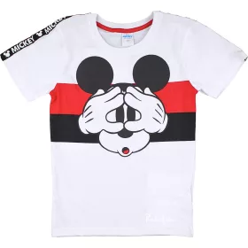 Mickey egér piroscsíkos fiú póló