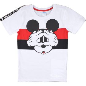 Mickey egér piroscsíkos fiú póló