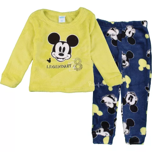 Mickey egér lime-kék kisfiú polár pizsama