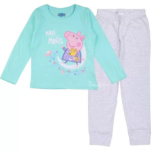 Peppa malac menta-szürke kislány pizsama