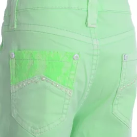 Glo-Story Csipkés-zsebű almazöld kislány nadrág