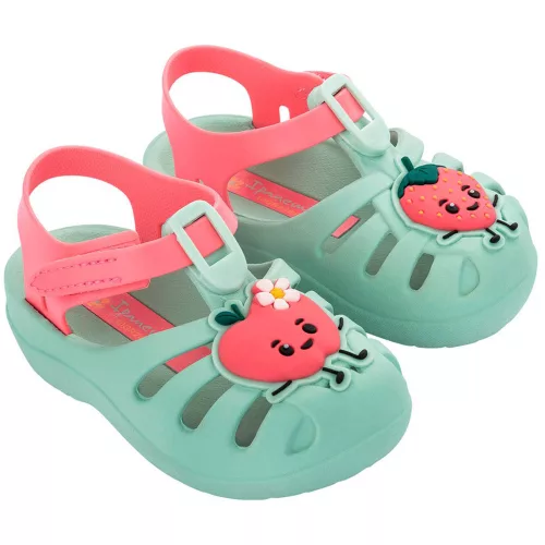 Ipanema Summer XIV Baby almazöld-rózsaszín kislány szandál