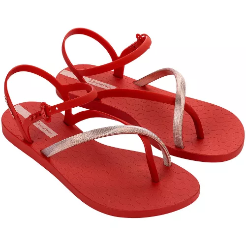 Ipanema Elegant piros-rosegold női szandál