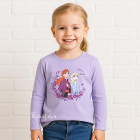 Jégvarázs Elsa és Anna lila lány felső