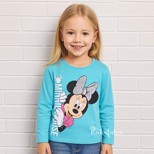 Minnie egér csillámos kék lány felső
