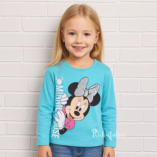 Minnie egér csillámos kék lány felső