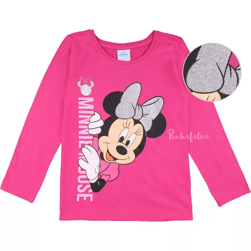 Minnie egér csillámos pink lány felső
