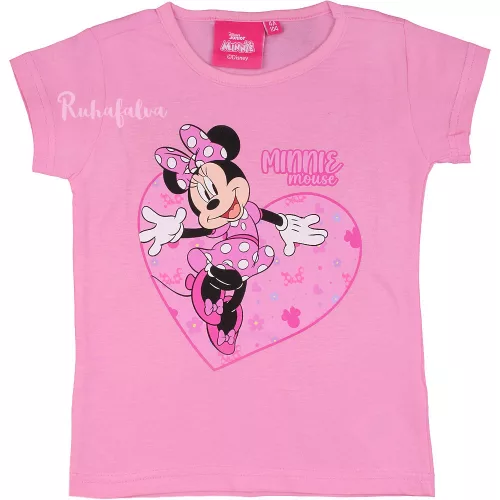 Minnie egér szíves rózsaszín lány póló