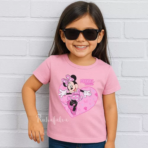 Minnie egér szíves halványrózsaszín lány póló