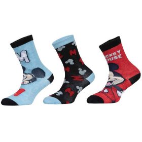 Mickey egér Fun piros-kék-fekete zokni szett
