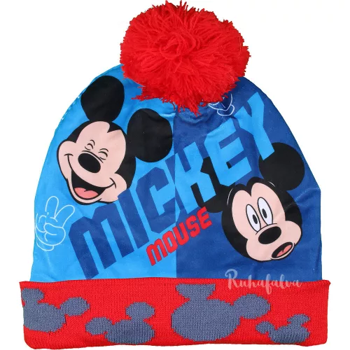 Mickey egér piros polár fiú sapka