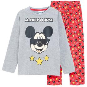 Mickey egér Star szürke-piros kisfiú pizsama