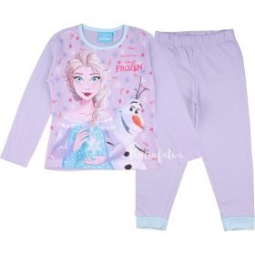 Jégvarázs Elsa és Olaf lila kislány pizsama