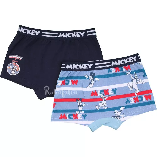 Mickey egér kisfiú csíkos-kék 2 db-os boxeralsó szett