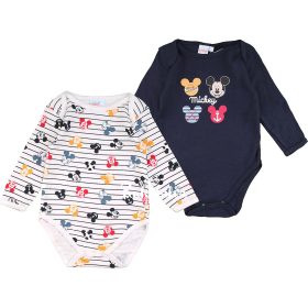 Mickey egér kék-csíkos baba body szett