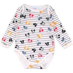 Mickey egér kék-csíkos baba body szett